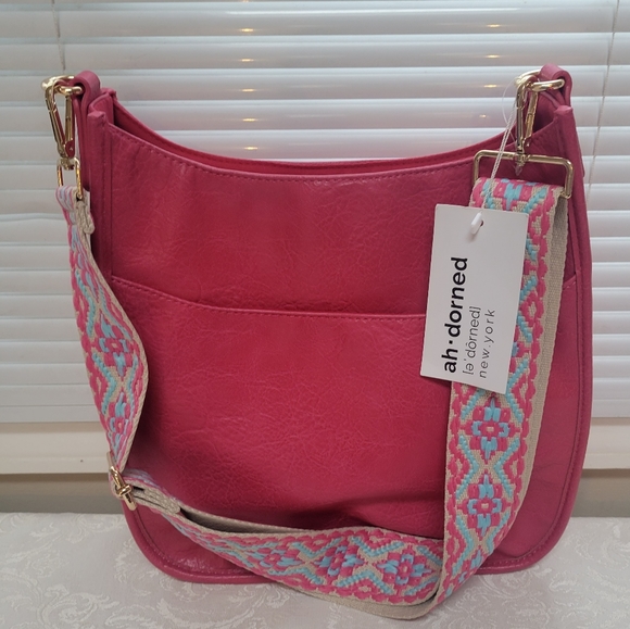 ahdorned Bags Adorned Crossbody Messenger Bag Nwt Vegan Leather